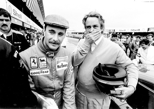 mo: Frank Keating with Nigel Mansell