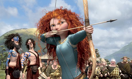 A film still from Pixar's Brave