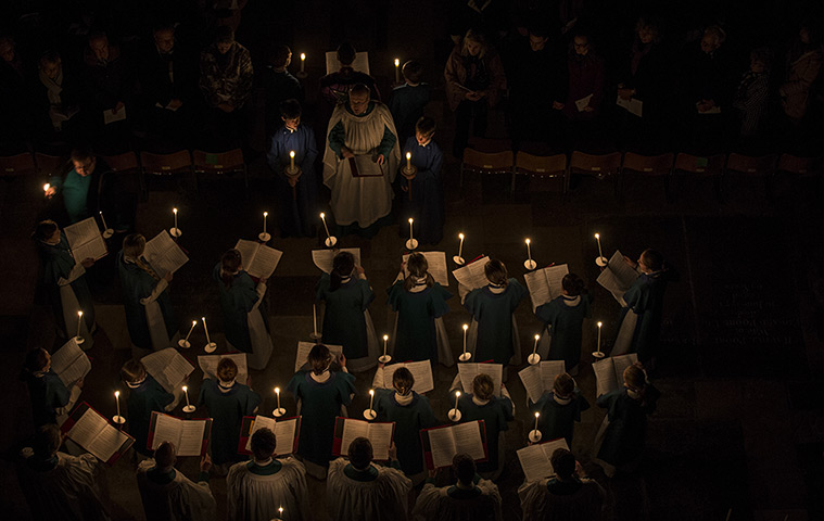 the weekend in pictures: darkness to light advent procession in salisbury cathedral