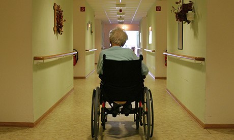An elderly person in a home