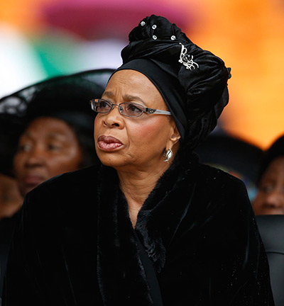 Memorial for Mandela: Nelson Mandela's widow Graca Machel listens to speakers