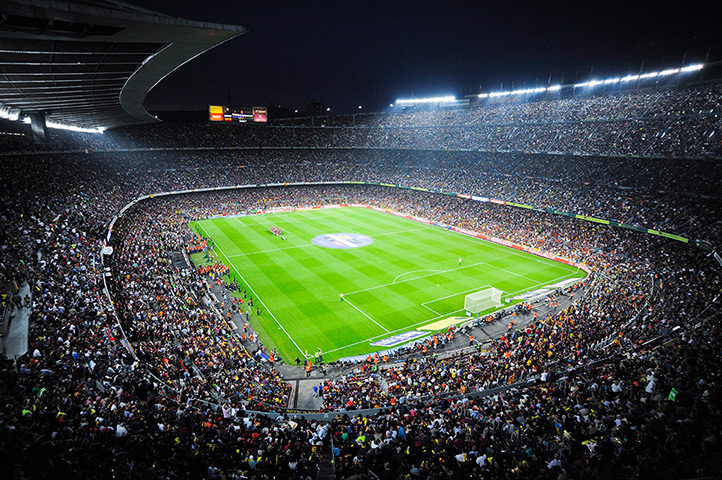 largest football stadiums: The Camp Nou in Barcelona