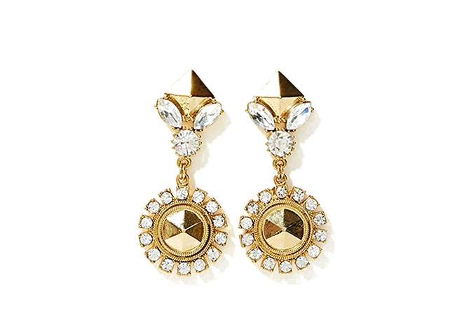 Party jewels: Party jewels - gold cocktail glass earrings by Erickson Beamon