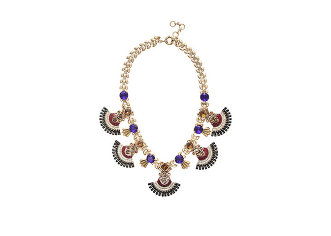 Party jewels: Party jewels - jewelled fan detail necklace by J. Crew