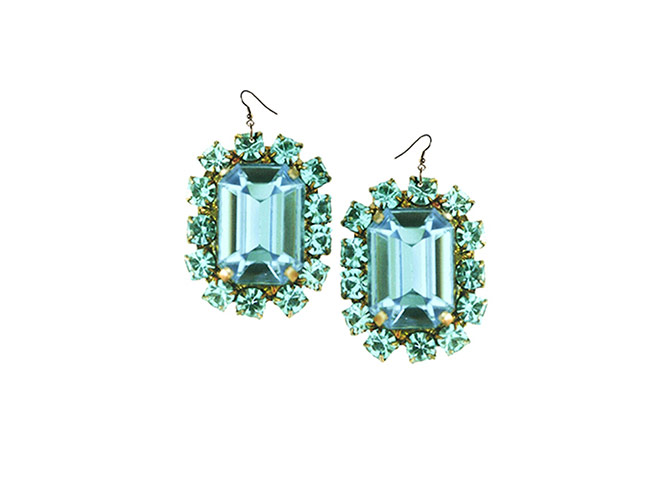 Party jewels: Party jewels - oversized green jewel print earrings by Tatty Devine