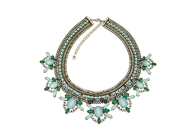 Party jewels: Party jewels - green jeweled necklace by Accessorize