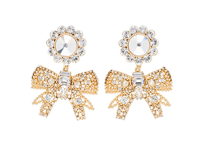 Party jewels: Party jewels - Swarovski bow earrings by Miu Miu