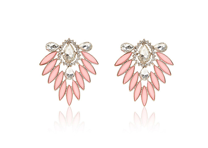 Party jewels: Party jewels - light pink crystal earrings by River Island