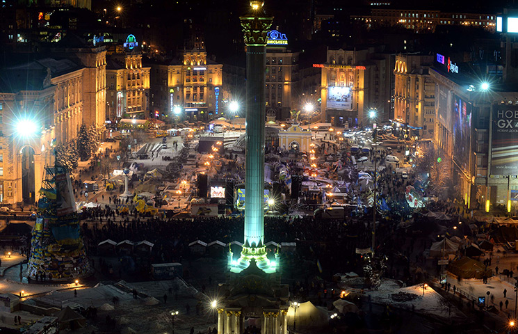 Ukraine protests: Independence Square in Kiev