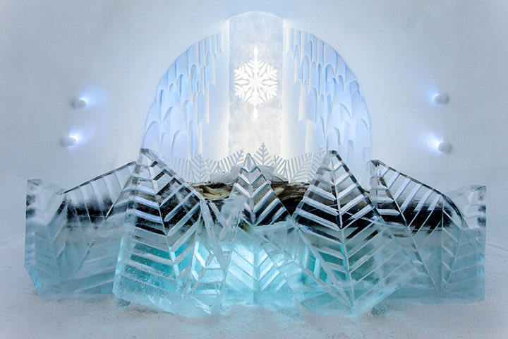 Icehotel, Sweden: Frozty Flower art suite, Icehotel, Sweden