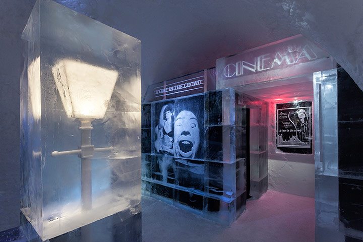 Icehotel, Sweden: A face in the crowd art suite, Icehotel, Sweden