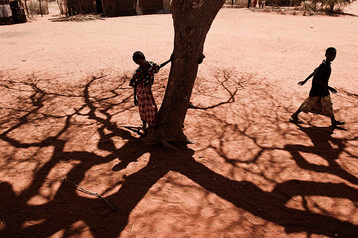 Kenya at 50: A boy stands next to a tree in Barmil