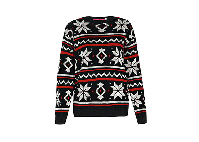 Christmas Jumpers: Christmas jumpers - black, white and red fairisle jumper by Boohoo.com