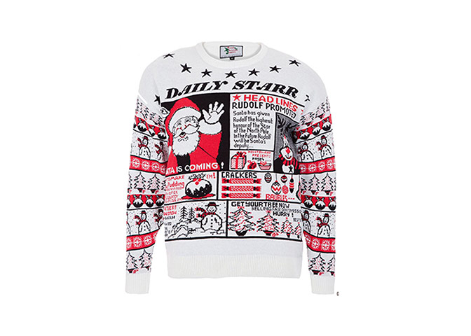 Christmas Jumpers: Christmas jumpers - newspaper santa print by British Christmas Jumpers