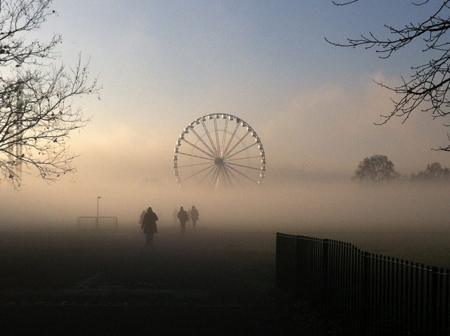 UK Fog - readers' photos: thick fog around London Eye