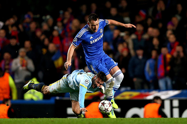 chelsea v steau: John Terry halts the run of Federico Piovaccari 