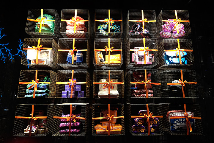 Christmas windows: Superdry Christmas window display on Regent Street 