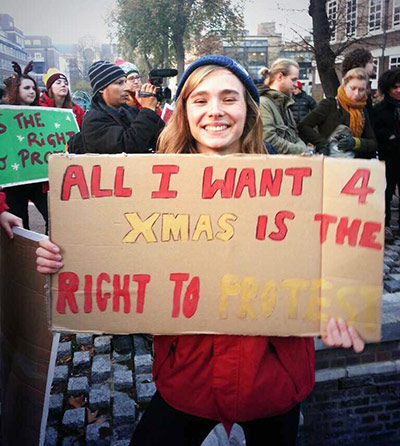 Cops off campus protest: University of Bristol's Students Union protest