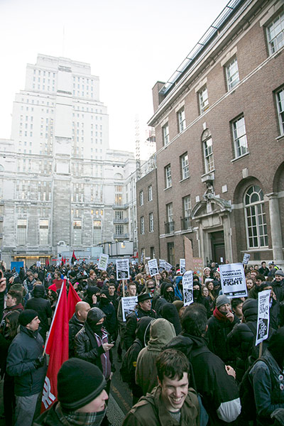 Cops off campus protest: Cops off campus protest in the street