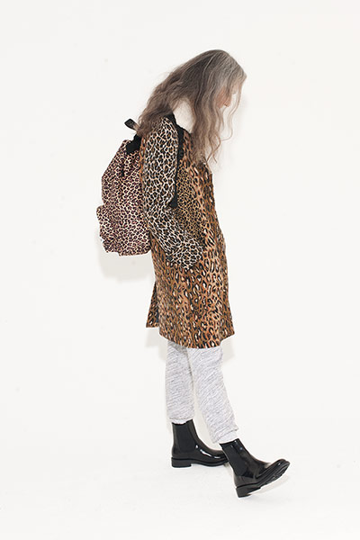 All Ages leopard: leopard print coat grey jogging bottoms leopard print backpack