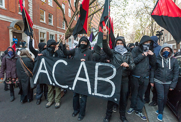 Cops off campus protest: ACAB protestors