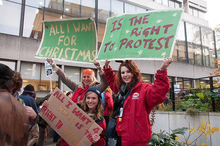 Cops off campus protest: University of Bristol Students Union protest cops off campus