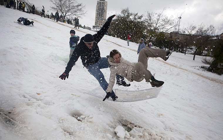 Middle East under snow – in pictures