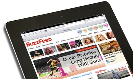 BuzzFeed, the popular viral content editioral site, viewed on a 4th generation Apple iPad