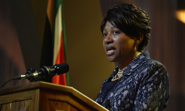 Mandela's granddaughter Nandi speaks to the attendees.