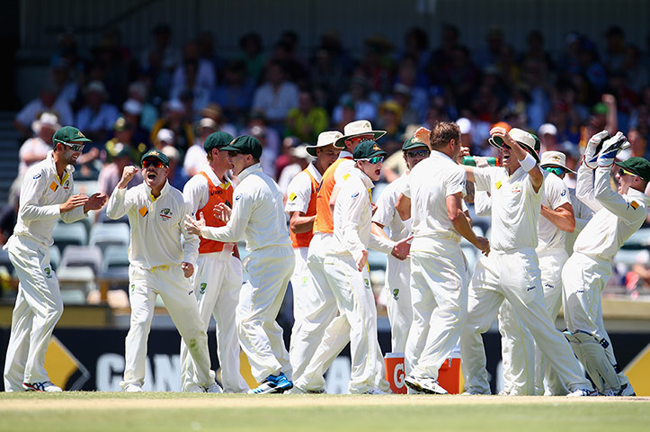 third test day 3: Australia players celebrate