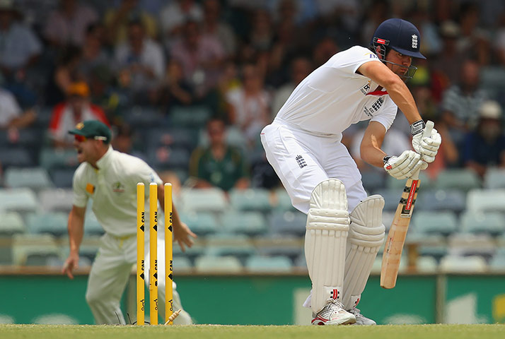 Alastair Cook is bowled
