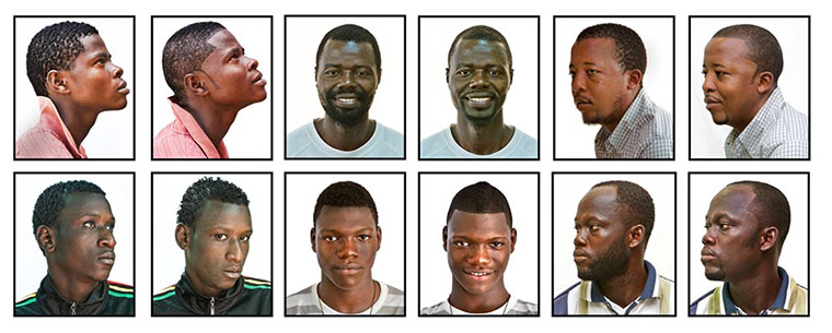 big picture - barbers: headshots of men before and after haircuts