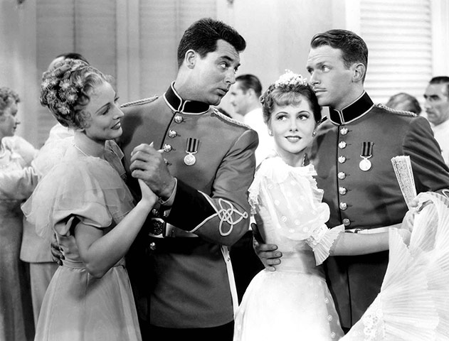 Joan Fontaine in pictures: Cary Grant, Joan Fontaine and Douglas Fairbanks Jr in Gunga Din