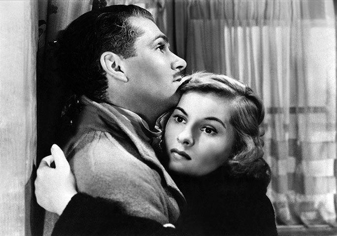 Joan Fontaine in pictures: Joan Fontaine embraces Laurence Olivier in Rebecca