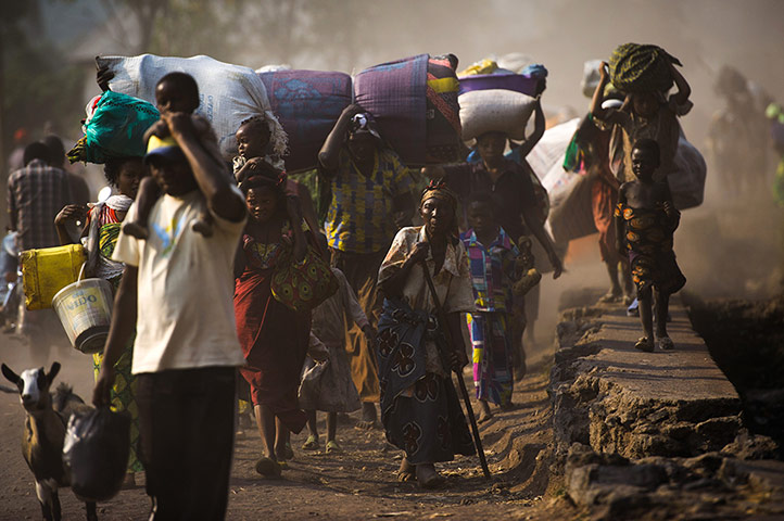 MDG in 2013: Displaced Congolese flee in Goma, DRC