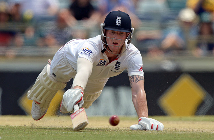 third test final day: Ben Stokes dives to make his crease