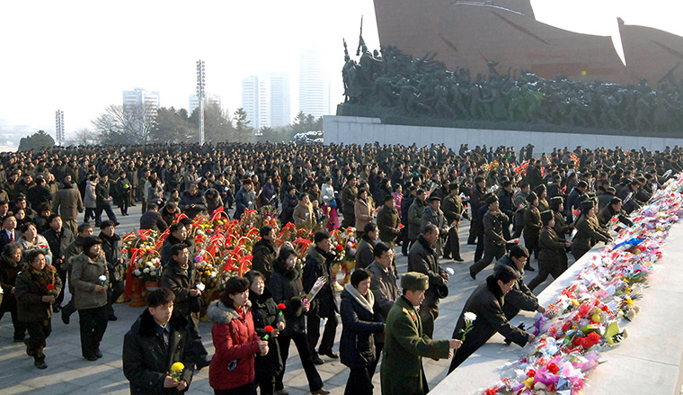 North Korea anniversary: Thousands of North Korean soldiers attend a memorial rally for the late fat