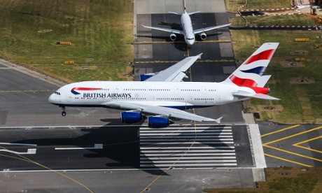 british airways plane landing