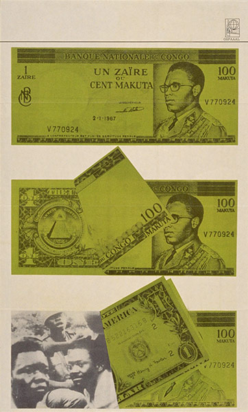 OSPAAAL posters: 1968 - Banque Nacional du Congo by Alfredo Rostgaard 