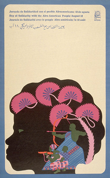 OSPAAAL posters: 1968 - Day of Solidarity with the Afro-American People by Daysi Garcia 