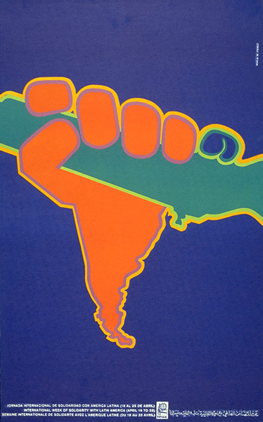 OSPAAAL posters: 1970 - Solidarity with Latin America by Asela Perez