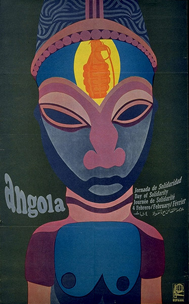 OSPAAAL posters: 1969 - Day of solidarity with Angola by Daysi Garcia