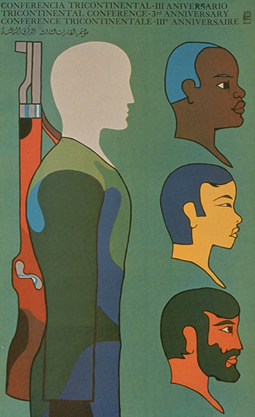 OSPAAAL posters: 1968 - Tricontinental conference - 3rd anniversary by Alfredo Rostgaard