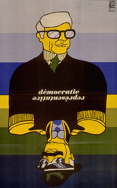 OSPAAAL posters: 1968 - Democracy-Representative by Alfredo Rostgaard
