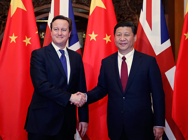David Cameron in China: Xi Jinping and Cameron at Diaoyutai State Guesthouse