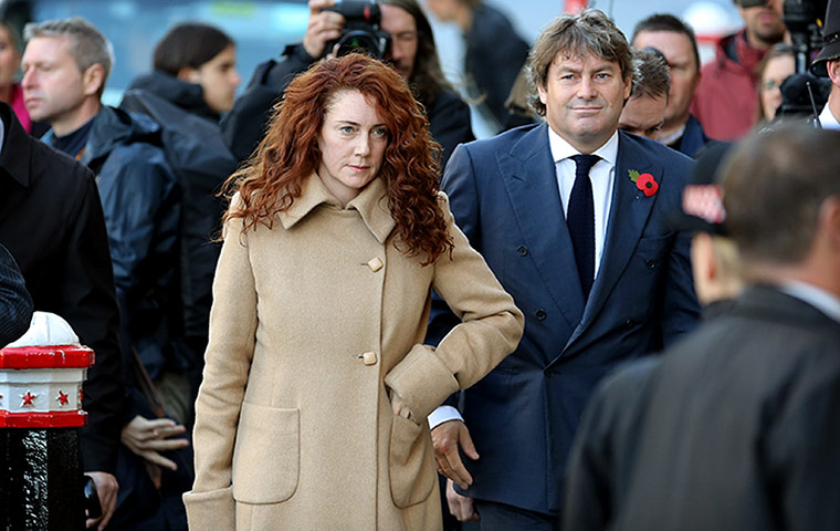 Media 2013: Rebekah and Charlie Brooks arrive at the Old Bailey