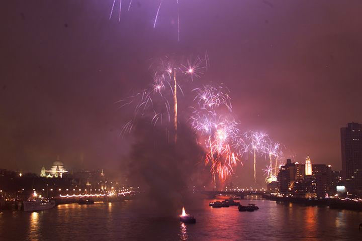 Looking back New Years: Fireworks over the Thames at the Millennium