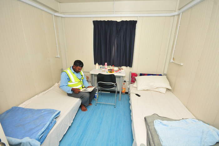 Abu Dhabi workers: Saadiyat Island Construction Village. 