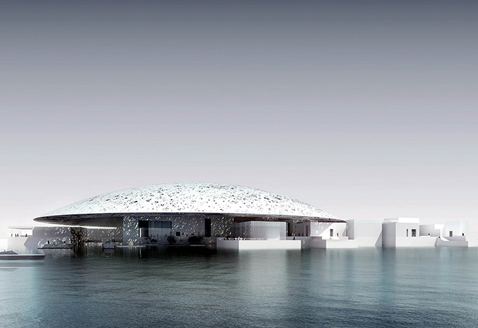 Abu Dhabi workers: A computer image of the future branch of the Louvre museum to be built on t