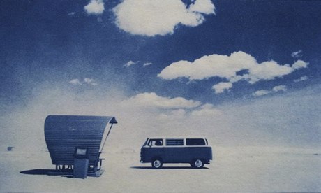 VW camper van on sand